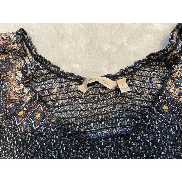 Soft Surroundings Women's Smocked Marcelo Boho Maxi Dress Short Sleeve Small - Picture 7 of 10